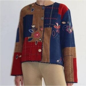 Vintage Koret City Blues 90's Style Size Medium Patchwork, Embroidery, Exposed S